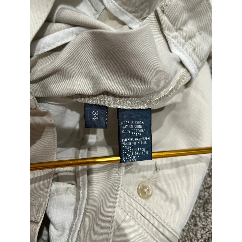 Polo Ralph Lauren Prospect Shorts Mens 34 Tan Khaki Cotton Twill Flat Front 9